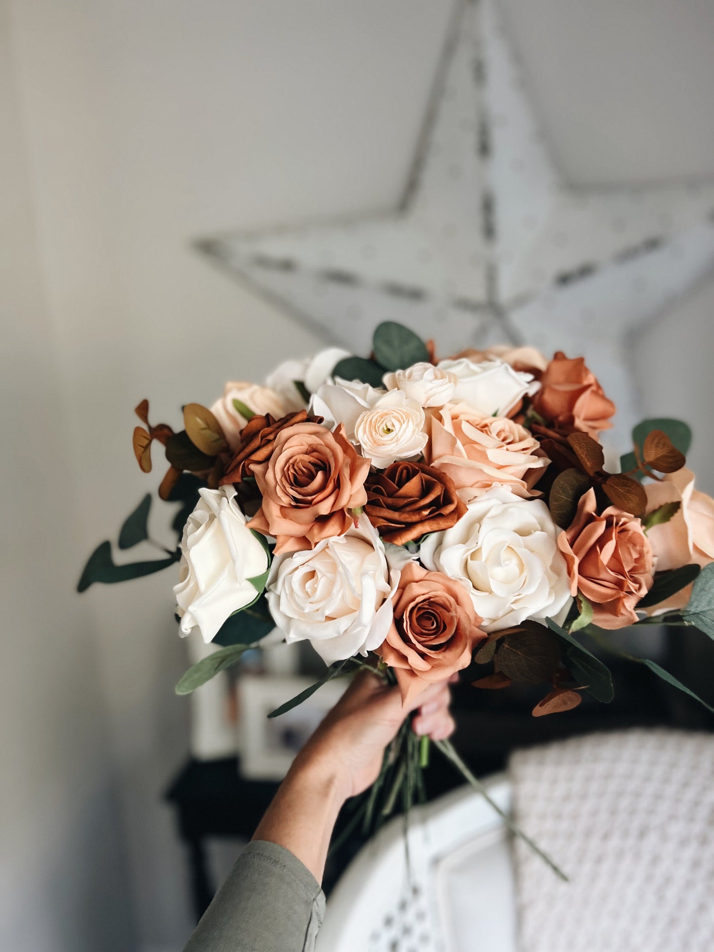 NEW Autumn Collection Desert Collection Bridal Bouquet Terracotta Tan Brown Peony Rose Eucalyptus Fall