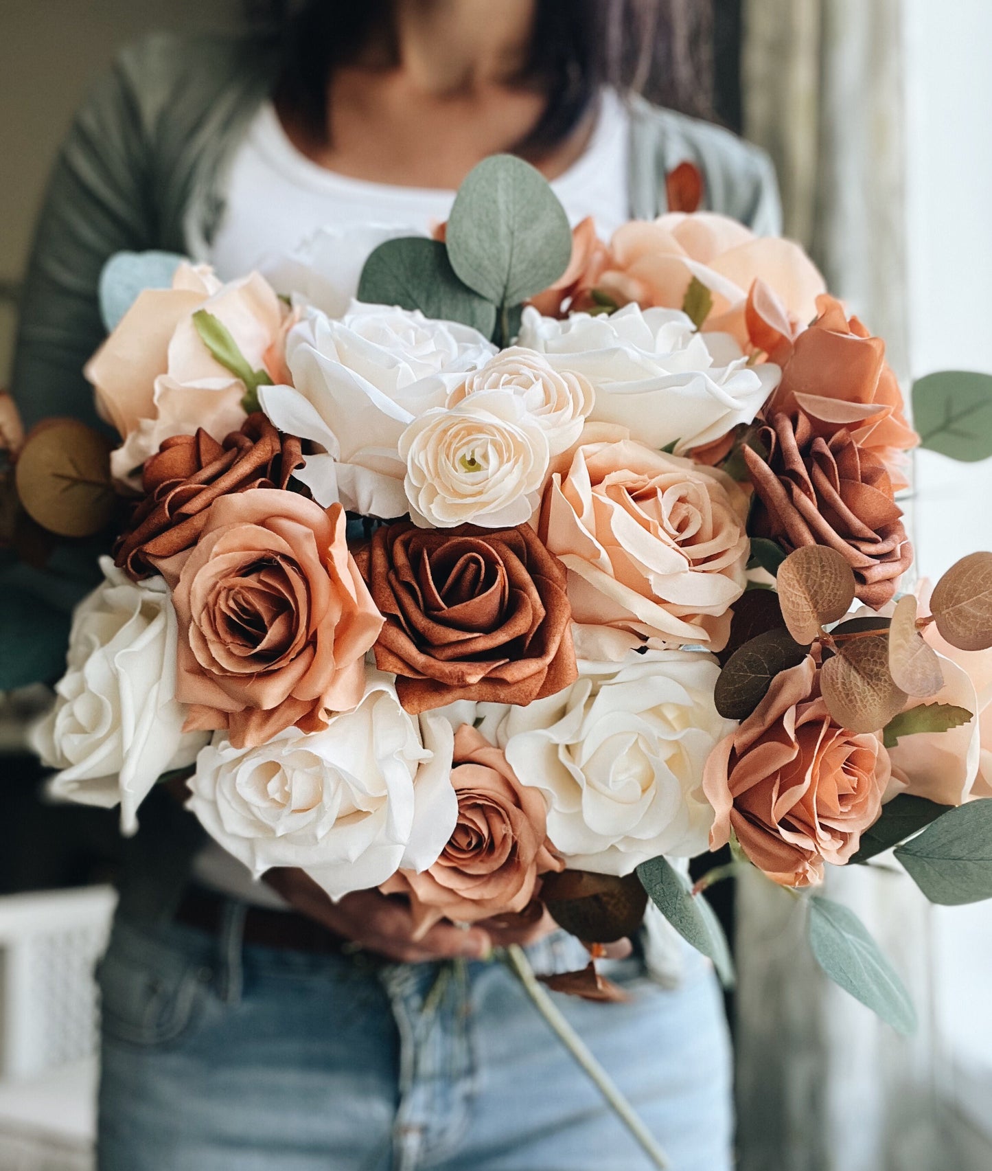NEW Autumn Collection Desert Collection Bridal Bouquet Terracotta Tan Brown Peony Rose Eucalyptus Fall