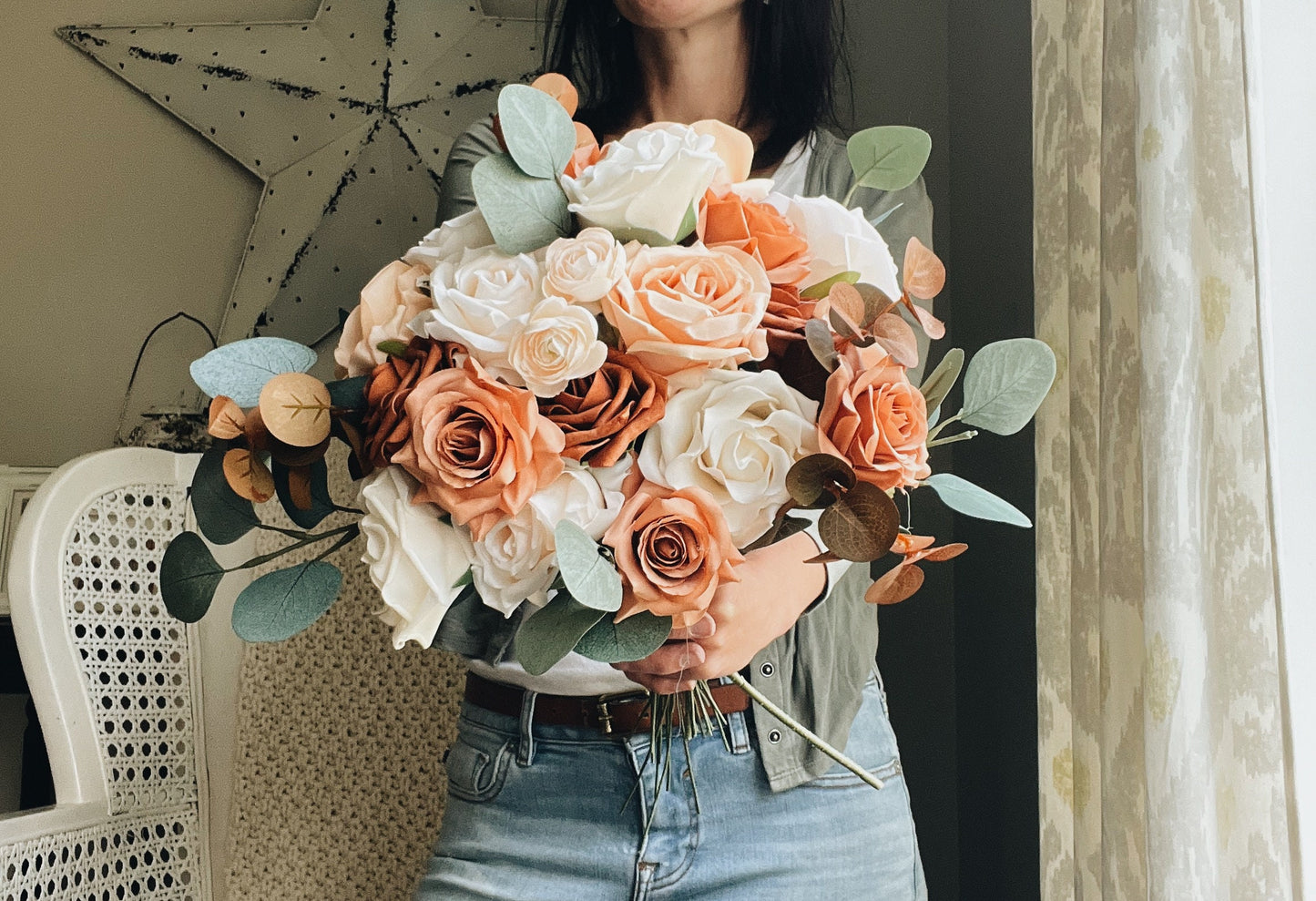 NEW Autumn Collection Desert Collection Bridal Bouquet Terracotta Tan Brown Peony Rose Eucalyptus Fall