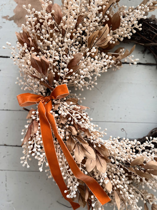 Fall & Thanksgiving Beige and Cream Wreath