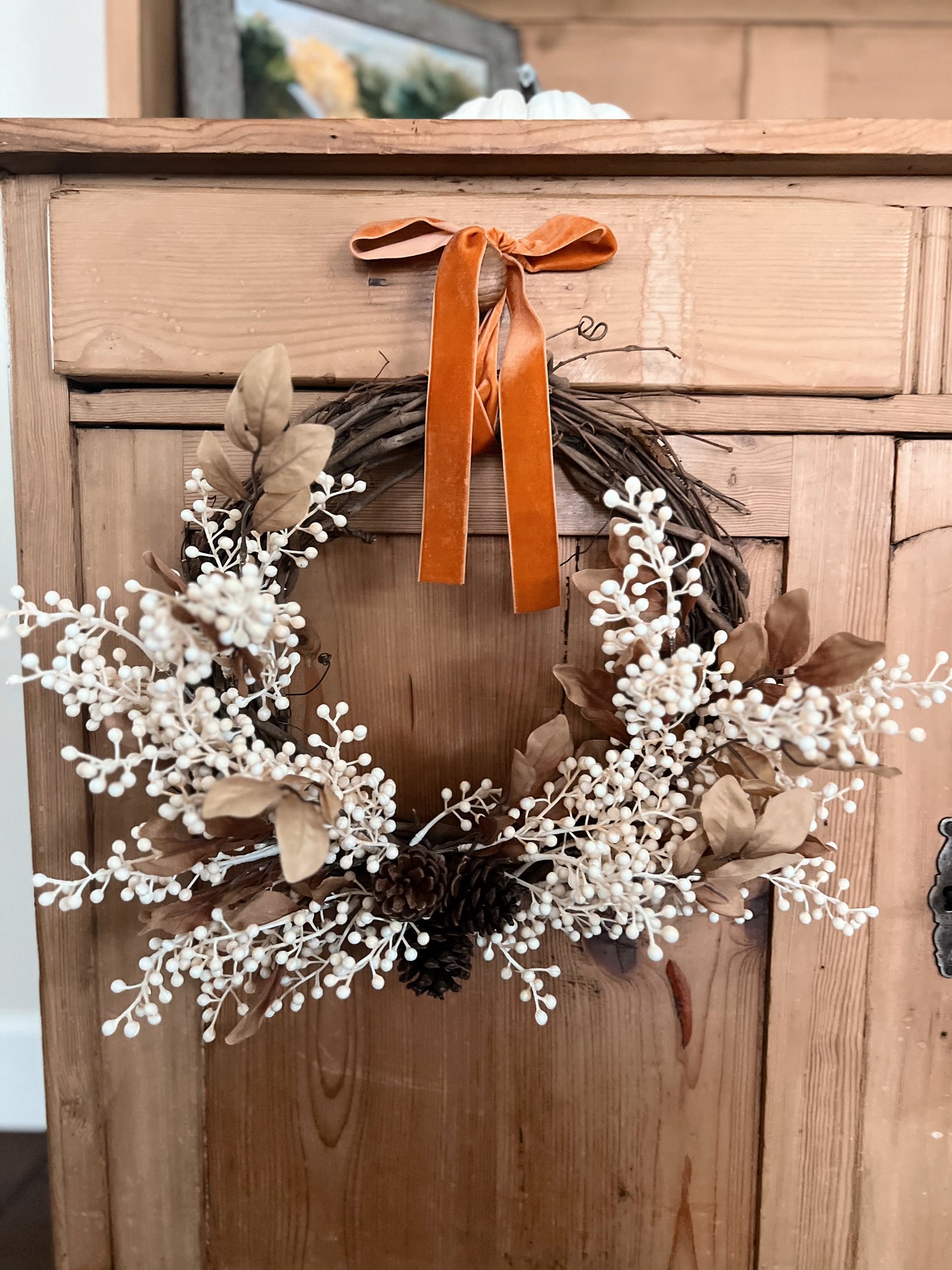 Fall & Thanksgiving Beige and Cream Wreath
