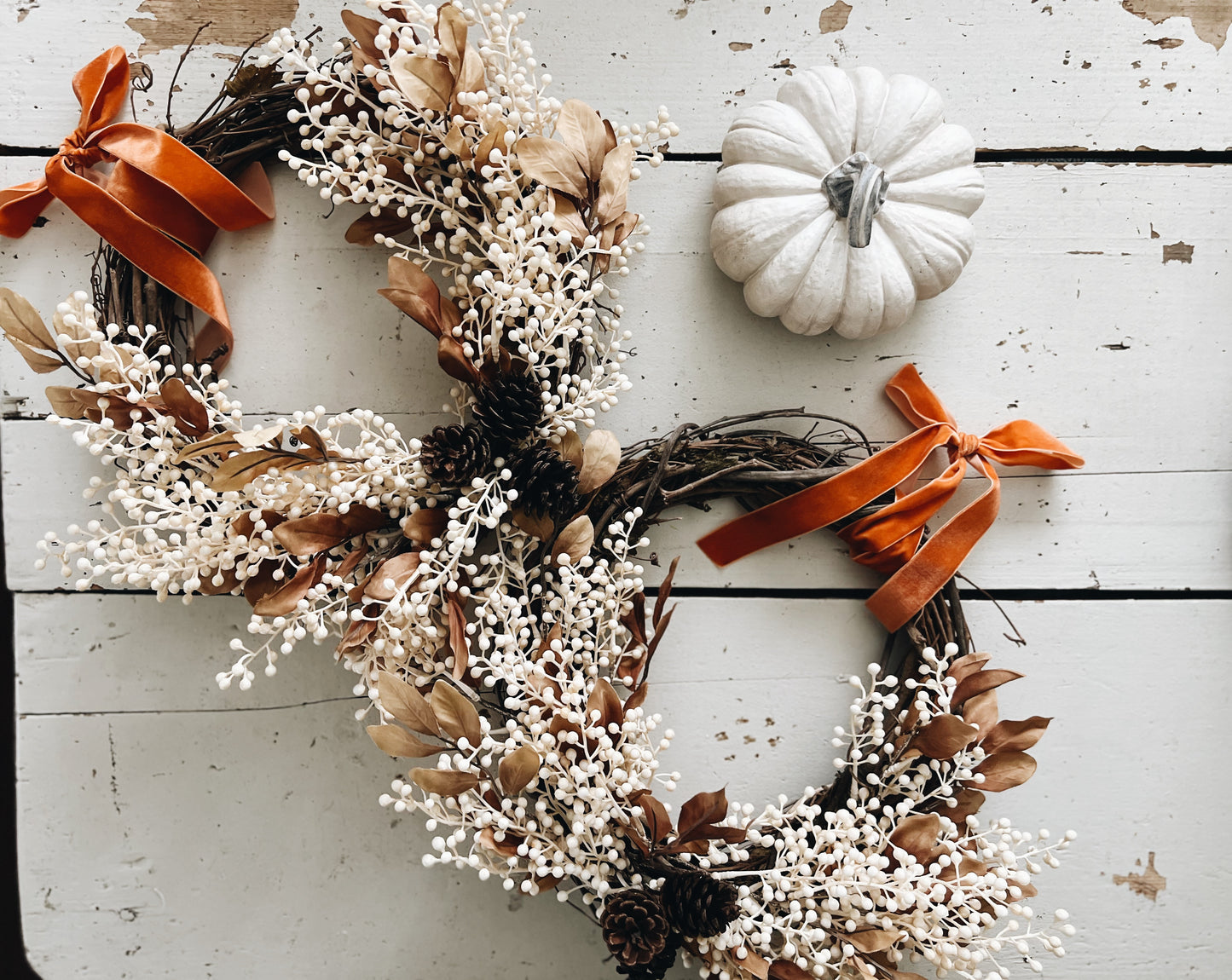 Fall & Thanksgiving Beige and Cream Wreath