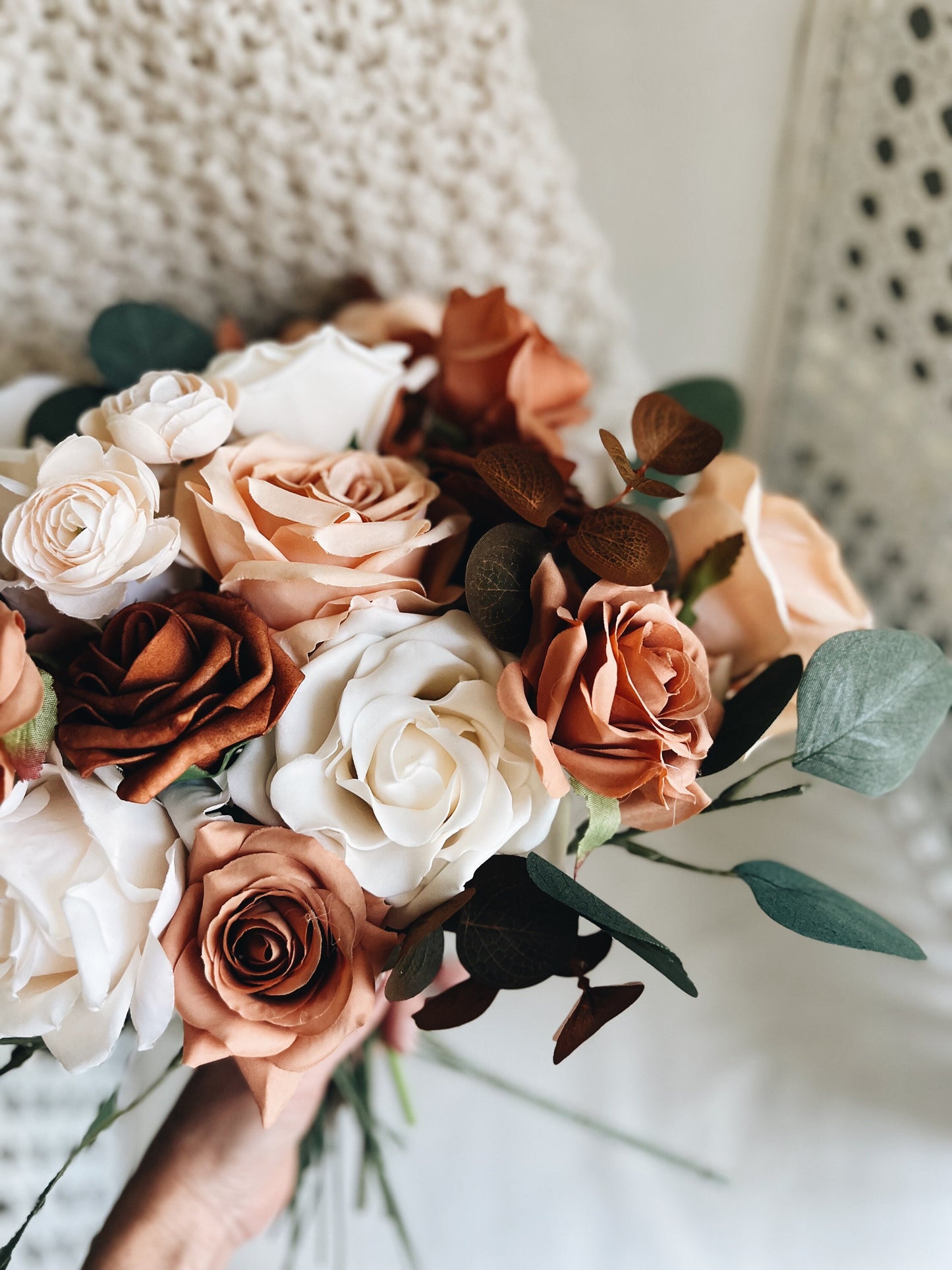 NEW Autumn Collection Desert Collection Bridal Bouquet Terracotta Tan Brown Peony Rose Eucalyptus Fall