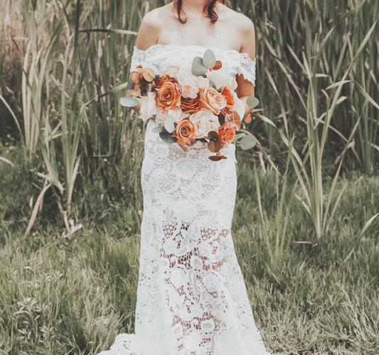 NEW Autumn Collection Desert Collection Bridal Bouquet Terracotta Tan Brown Peony Rose Eucalyptus Fall