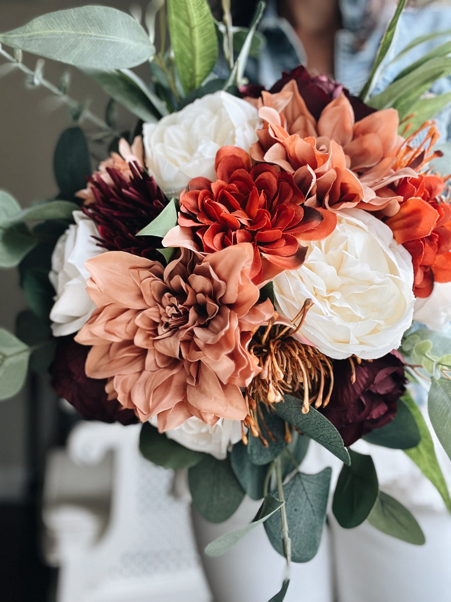 SALE!! Marked Down! Stunning New Bridal Bouquet Collection: Late Summer and Fall Blooms with Dahlias and Roses