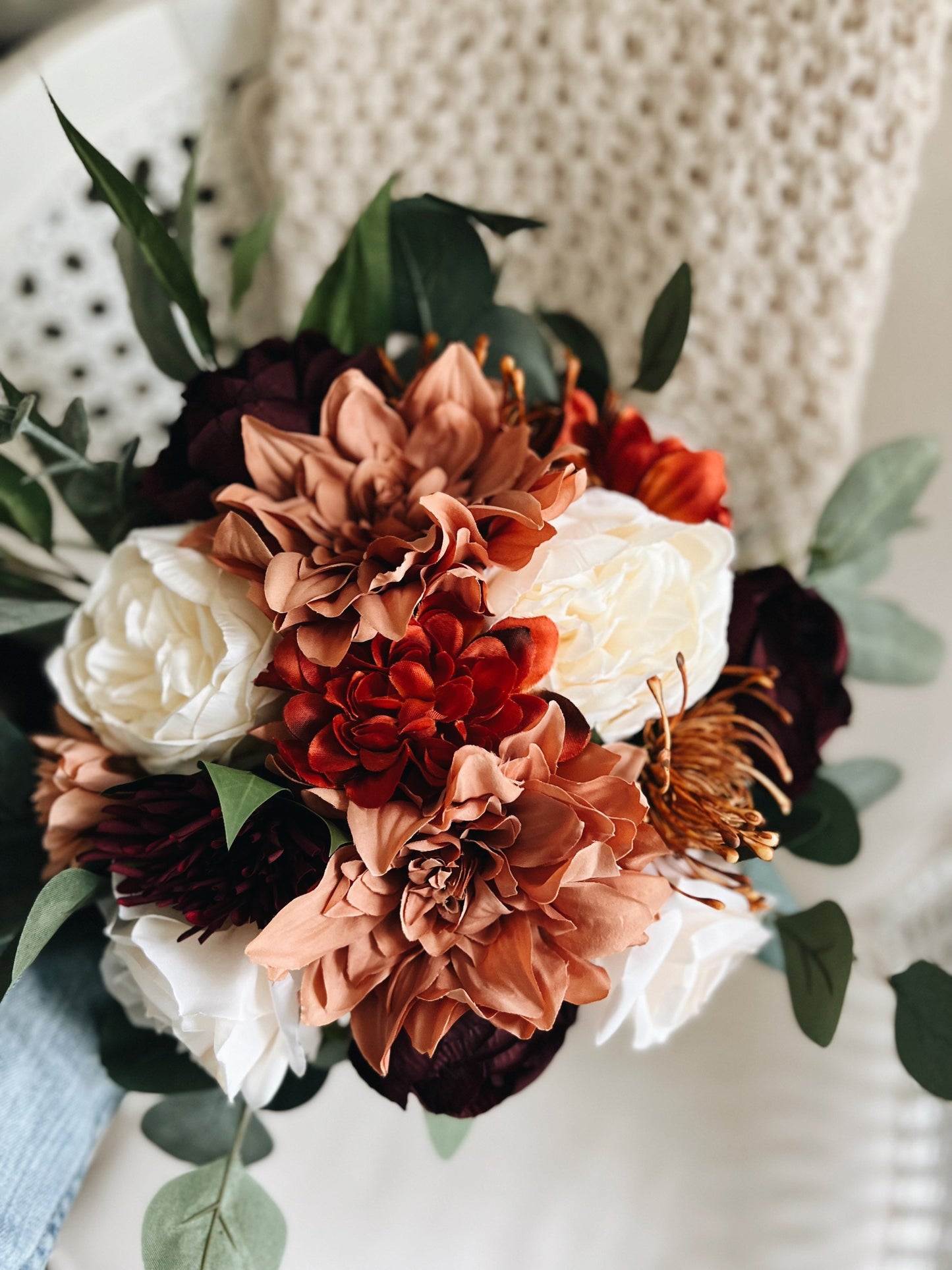 SALE!! Marked Down! Stunning New Bridal Bouquet Collection: Late Summer and Fall Blooms with Dahlias and Roses