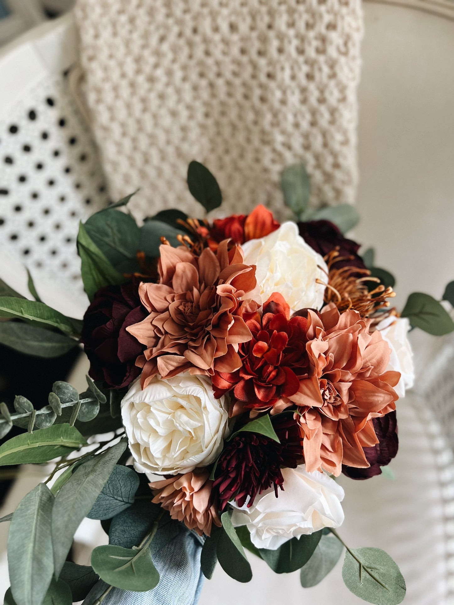 SALE!! Marked Down! Stunning New Bridal Bouquet Collection: Late Summer and Fall Blooms with Dahlias and Roses